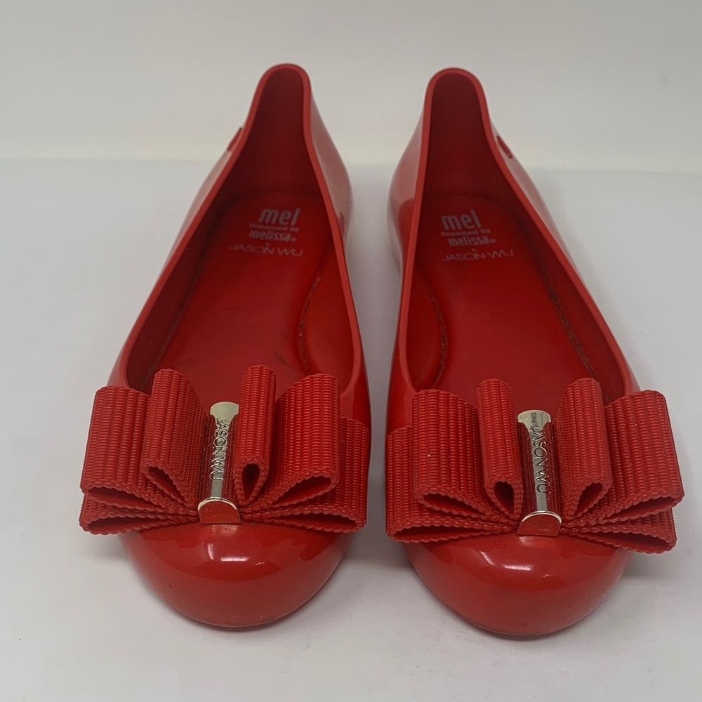 Melissa + Jason Wu Red Kids Dress Shoes with Bow Size 3 kids - Picture 2 of 8